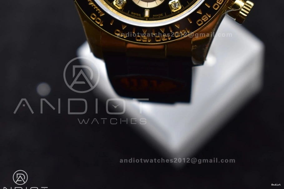 Oysterflex Edition 126518 SH4131 Best on (Weighted) V6 Diamonds Daytona QF Strap 1:1 YG Dial Black 0403